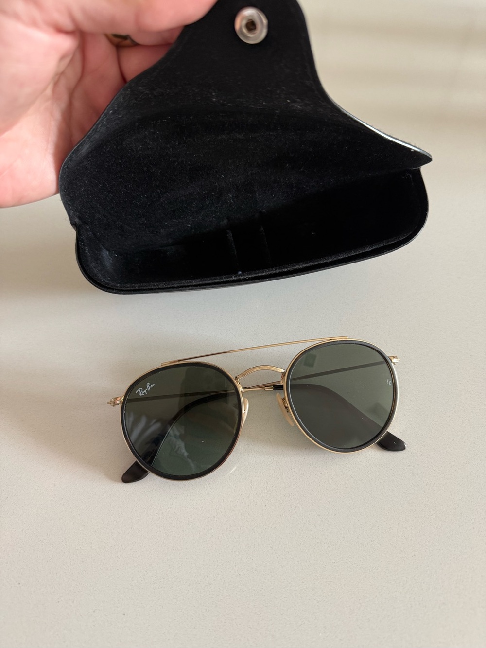 Ray-Ban Round Double Bridge Metal Sunglasses - Picture 10 of 10
